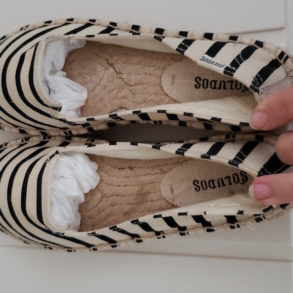 Soludos striped slip on platform espadrille flats, women's size 7.5 - Picture 6 of 8